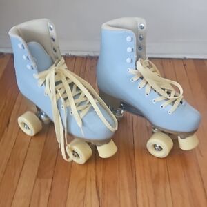 Impala Light Blue Women's Roller Skates with Yellow Laces